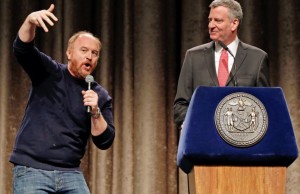 Louis C. K. translates the mayor's statement.